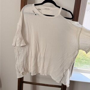 We The Free Distressed White Tee